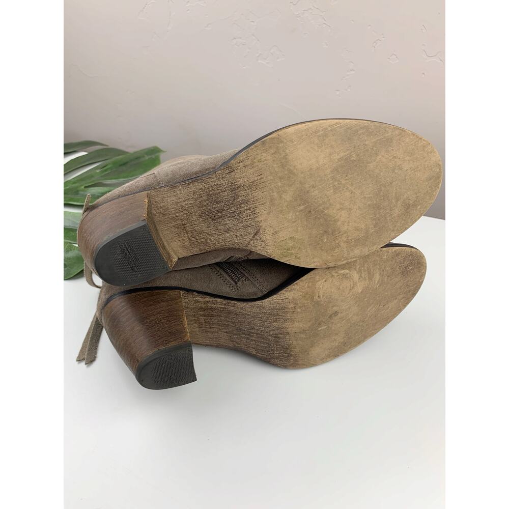 Steve Madden Milaan Ankle Boots Taupe Suede Block Heels Booties Women's 8.5 - Picture 12 of 12